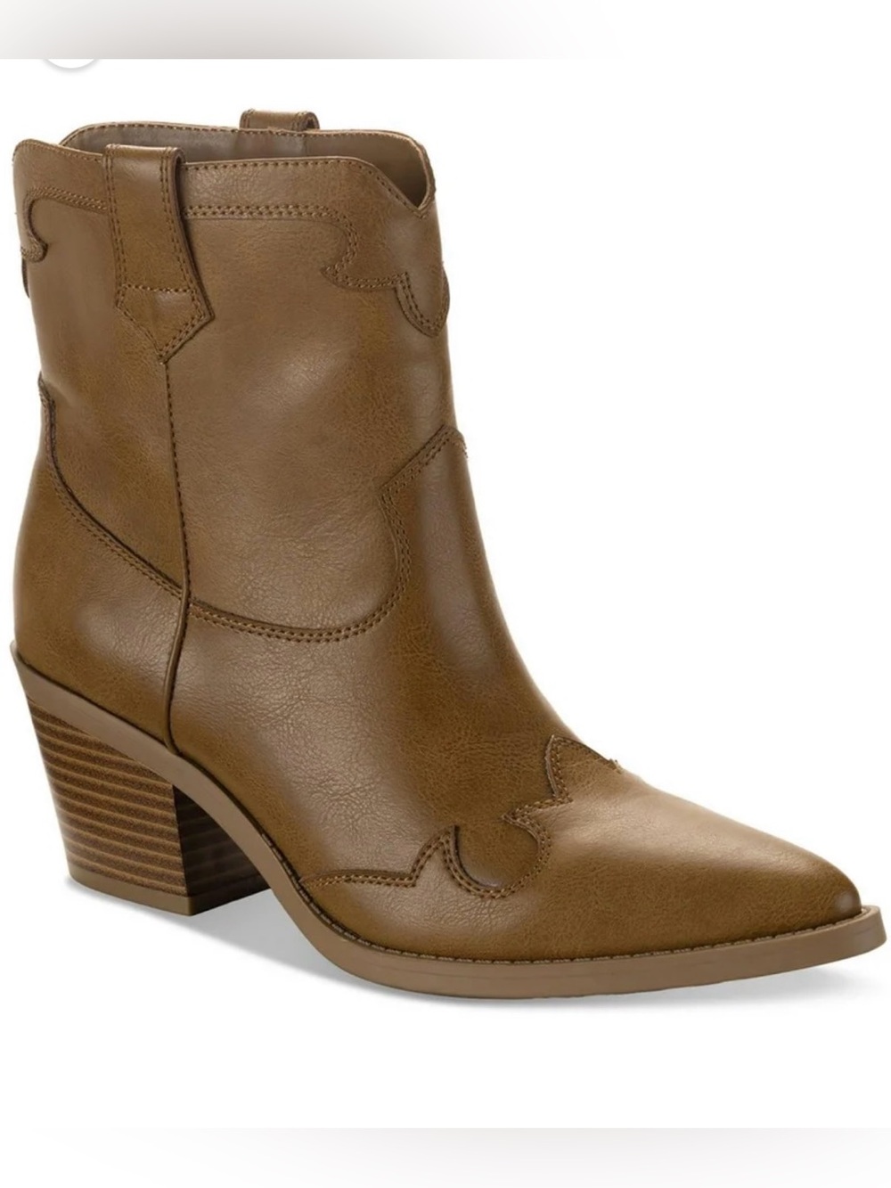 Sun + Stone Womens Brennaa Faux Leather Pointed Toe Cowboy, Western Boots